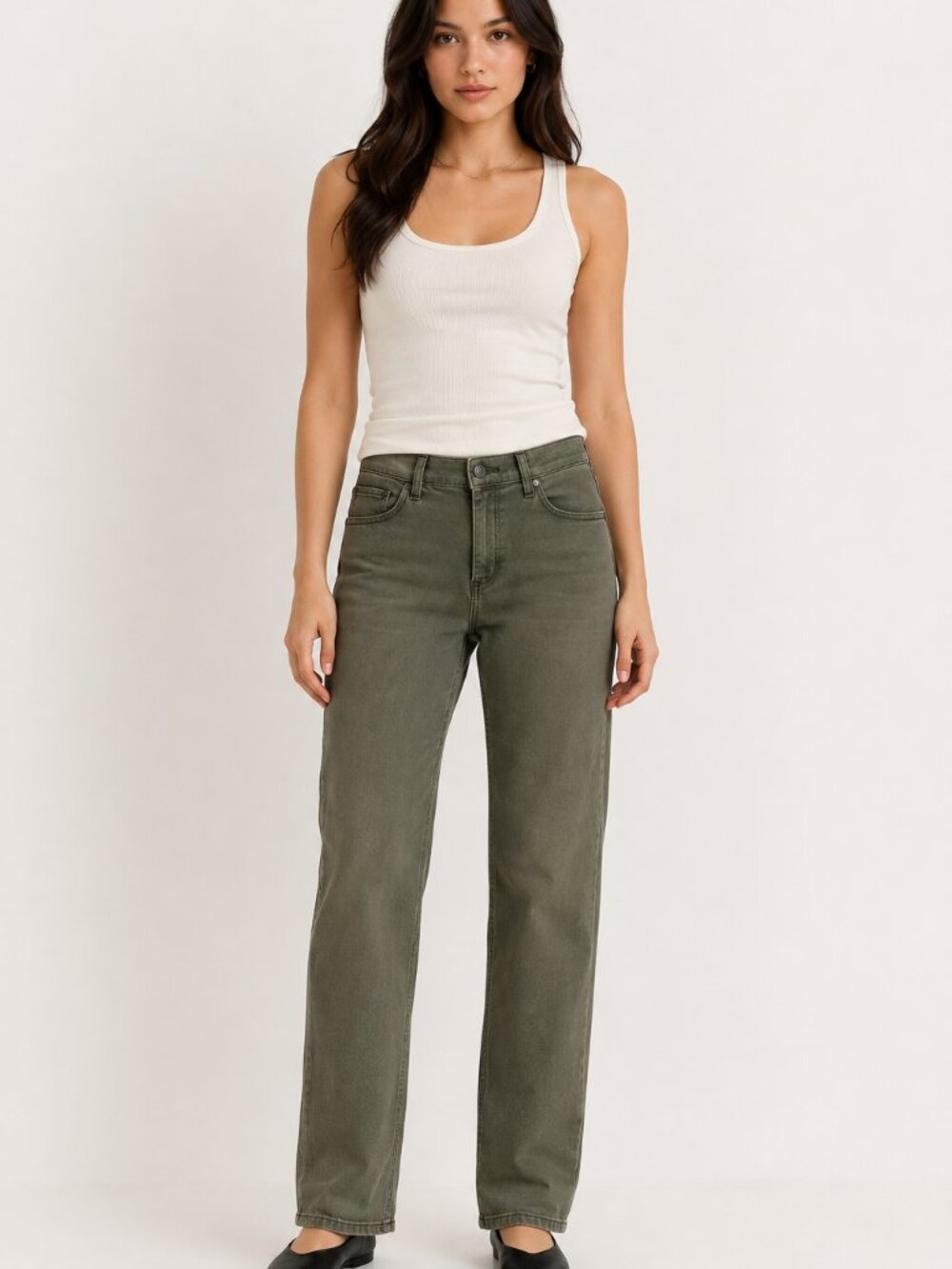 Lee Platinum Label Classic Fit Straight Leg Olive Jeans 16W Medium